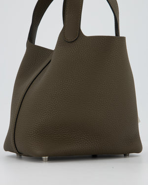 Hermès Picotin Lock 18 Bag in Vert Loden Taurillon Clemence with Palladium Hardware