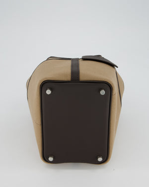 Hermès Picotin 18 Lock Cargo Bag in Mousse Canvas and Bai Brun Swift Leather with Palladium Hardware