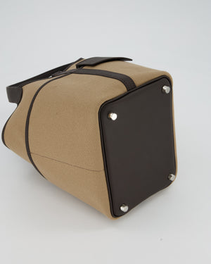 Hermès Picotin 18 Lock Cargo Bag in Mousse Canvas and Bai Brun Swift Leather with Palladium Hardware