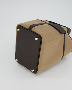 Hermès Picotin 18 Lock Cargo Bag in Mousse Canvas and Bai Brun Swift Leather with Palladium Hardware