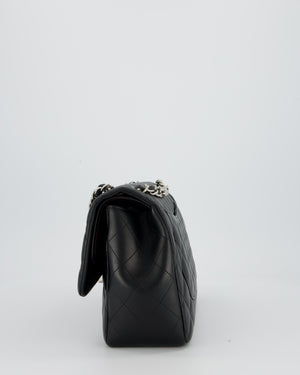 Chanel Black Jumbo Classic Double Flap Bag in Lambskin Leather with Silver Hardware
