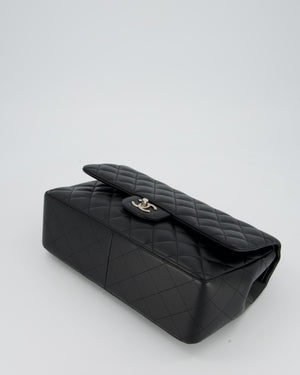 Chanel Black Jumbo Classic Double Flap Bag in Lambskin Leather with Silver Hardware