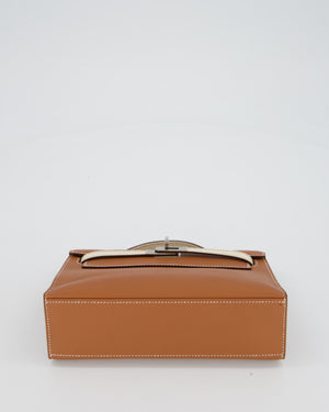 Hermès HSS Kelly Pochette Bag in Gold and Nata Verso Swift Leather with Palladium Hardware