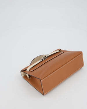 Hermès HSS Kelly Pochette Bag in Gold and Nata Verso Swift Leather with Palladium Hardware