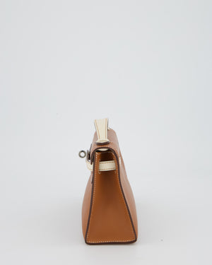 Hermès HSS Kelly Pochette Bag in Gold and Nata Verso Swift Leather with Palladium Hardware