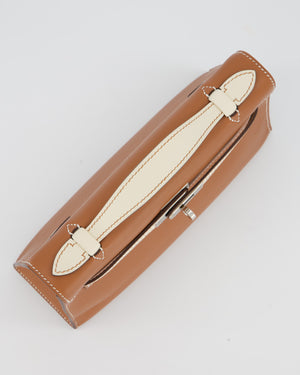 Hermès HSS Kelly Pochette Bag in Gold and Nata Verso Swift Leather with Palladium Hardware