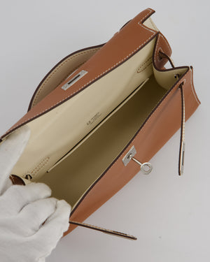 Hermès HSS Kelly Pochette Bag in Gold and Nata Verso Swift Leather with Palladium Hardware