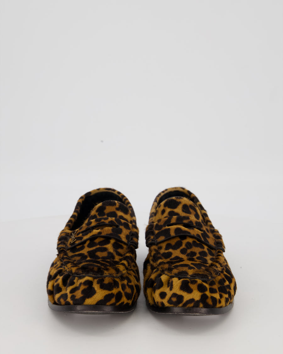 Saint Laurent Le Loafer Cassandre in Leopard Print Calf Hair Size EU 40 RRP £1,100