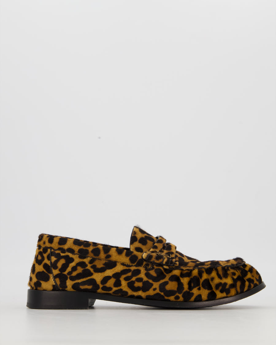 Saint Laurent Le Loafer Cassandre in Leopard Print Calf Hair Size EU 40 RRP £1,100