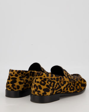 Saint Laurent Le Loafer Cassandre in Leopard Print Calf Hair Size EU 40 RRP £1,100