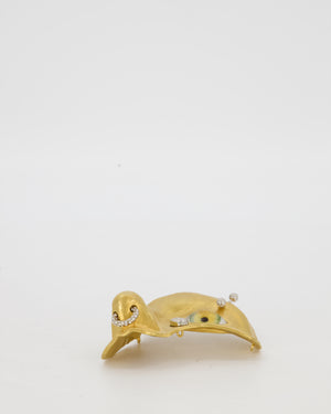 Schiaparelli Gold Brass Eye and Nose Embellishment with Crystal Eyebrow and Septum Piercing