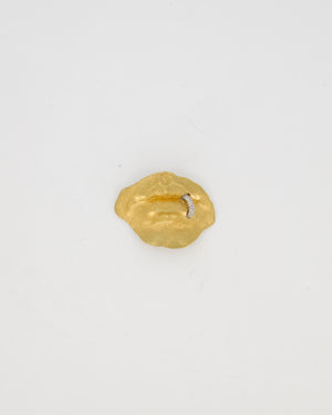 Schiaparelli Gold Brass Mouth Embellishment with Crystal Piercings