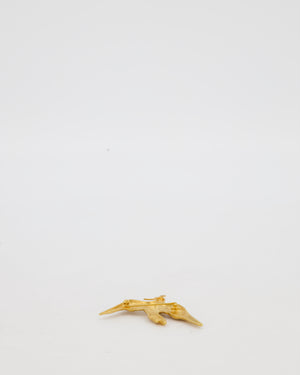 Schiaparelli Gold Brass Dove Brooch