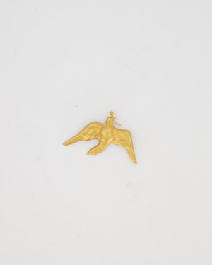 Schiaparelli Gold Brass Dove Brooch