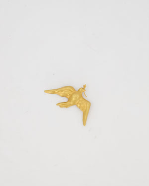 Schiaparelli Gold Brass Dove Brooch