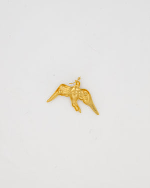 Schiaparelli Gold Brass Dove Brooch