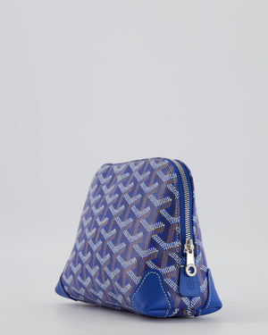 Goyard Vendome Pouch Bag in Blue Goyardine Coated Canvas with Silver Hardware