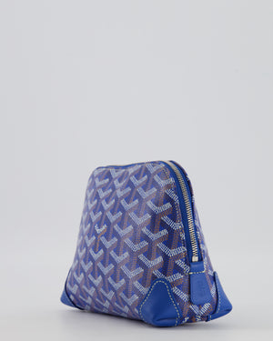 Goyard Vendome Pouch Bag in Blue Goyardine Coated Canvas with Silver Hardware