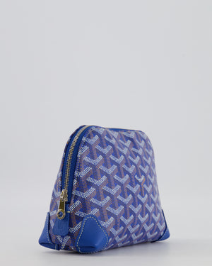 Goyard Vendome Pouch Bag in Blue Goyardine Coated Canvas with Silver Hardware