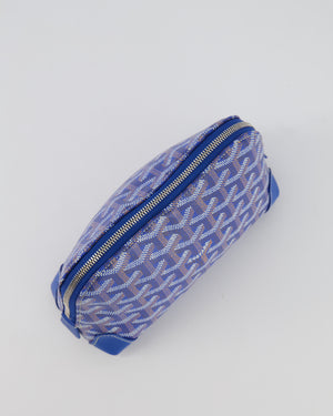 Goyard Vendome Pouch Bag in Blue Goyardine Coated Canvas with Silver Hardware