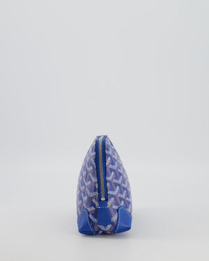 Goyard Vendome Pouch Bag in Blue Goyardine Coated Canvas with Silver Hardware