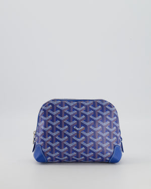Goyard Vendome Pouch Bag in Blue Goyardine Coated Canvas with Silver Hardware