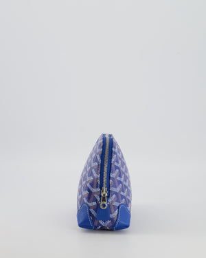 Goyard Vendome Pouch Bag in Blue Goyardine Coated Canvas with Silver Hardware