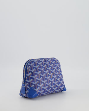 Goyard Vendome Pouch Bag in Blue Goyardine Coated Canvas with Silver Hardware