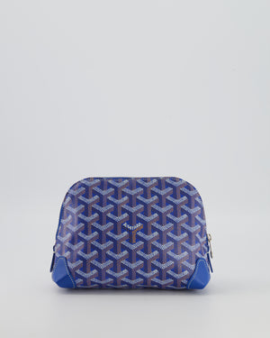 Goyard Vendome Pouch Bag in Blue Goyardine Coated Canvas with Silver Hardware