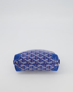 Goyard Vendome Pouch Bag in Blue Goyardine Coated Canvas with Silver Hardware