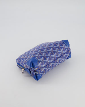 Goyard Vendome Pouch Bag in Blue Goyardine Coated Canvas with Silver Hardware
