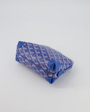 Goyard Vendome Pouch Bag in Blue Goyardine Coated Canvas with Silver Hardware