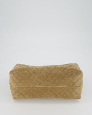 Chanel O-Autre Forme A Chaine Dark Beige Clutch Bag In Suede Calfskin Gold Hardware