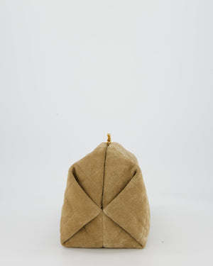 Chanel O-Autre Forme A Chaine Dark Beige Clutch Bag In Suede Calfskin Gold Hardware