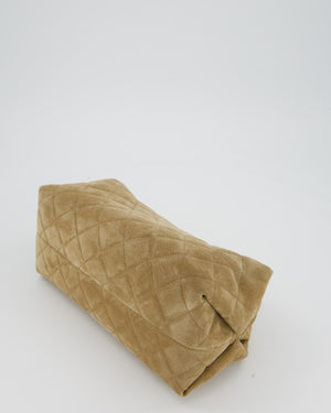 Chanel O-Autre Forme A Chaine Dark Beige Clutch Bag In Suede Calfskin Gold Hardware