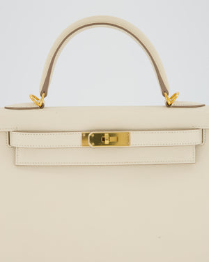 Hermès Kelly 28 Sellier Bag in Craie Epsom Leather with Gold Hardware