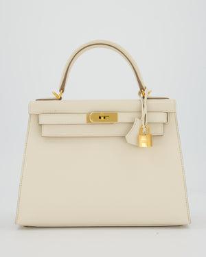 Hermès Kelly 28 Sellier Bag in Craie Epsom Leather with Gold Hardware