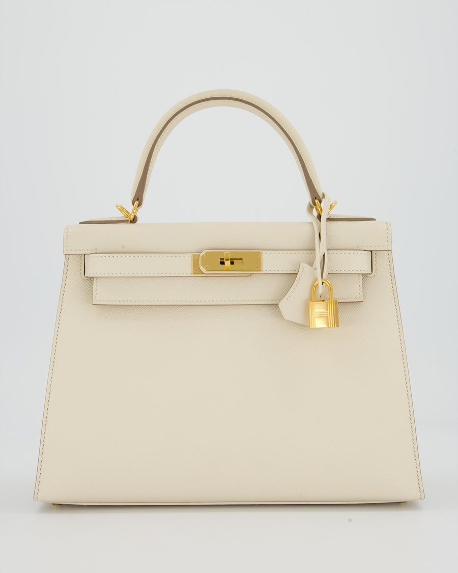 Hermès Kelly 28 Sellier Bag in Craie Epsom Leather with Gold Hardware