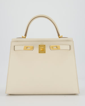 Hermès Kelly 28 Sellier Bag in Craie Epsom Leather with Gold Hardware