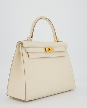 Hermès Kelly 28 Sellier Bag in Craie Epsom Leather with Gold Hardware
