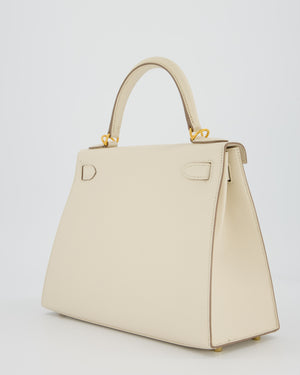 Hermès Kelly 28 Sellier Bag in Craie Epsom Leather with Gold Hardware