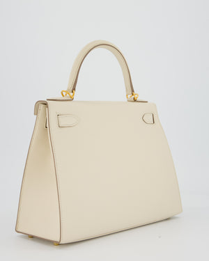 Hermès Kelly 28 Sellier Bag in Craie Epsom Leather with Gold Hardware