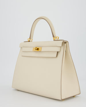 Hermès Kelly 28 Sellier Bag in Craie Epsom Leather with Gold Hardware