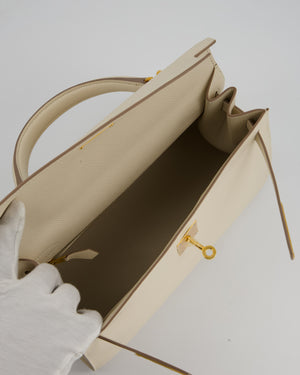 Hermès Kelly 28 Sellier Bag in Craie Epsom Leather with Gold Hardware