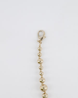 Chanel 21S Champagne Gold Bead CC Long Necklace