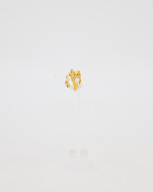 Chanel 96A Gold Pearl Clip-on Earrings with Interlocking CC Logo