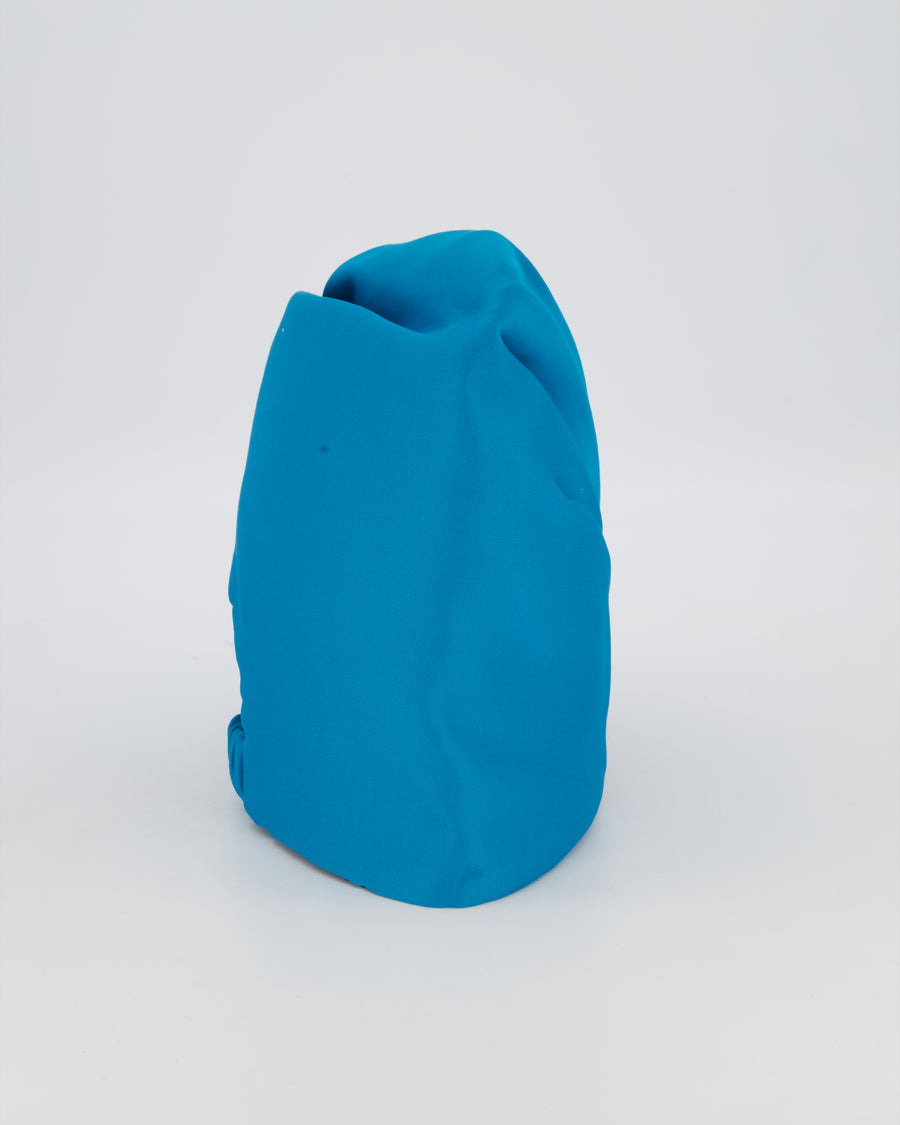 Prada Turquoise Pleated Satin Turban Headband Size M