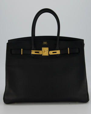 Hermès Birkin 35cm Bag in Black Epsom Leather and Gold Hardware