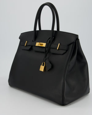Hermès Birkin 35cm Bag in Black Epsom Leather and Gold Hardware