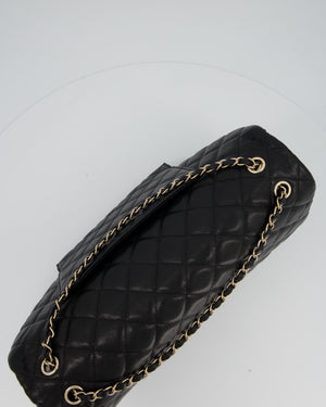 Chanel Black XL Travel Flap Bag in Caviar Leather with Silver Hardware